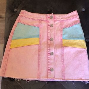 Asos Signature 8 Pink Vintage denim skirt Med